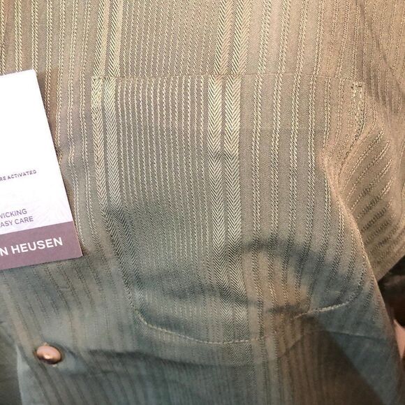 New Van Heusen Air Cooling Olive Green Button Down-Small - Picture 5 of 7